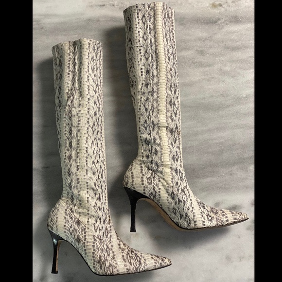 manolo blahnik snakeskin boots